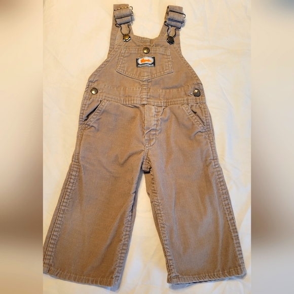 Rare Vintage OshKosh B'Gosh Dark Brown Corduroy Overalls 2T